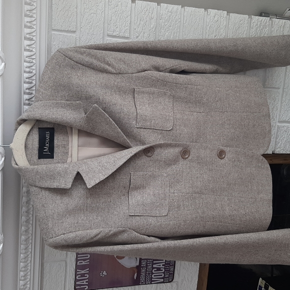 Women's J. Michaels Vintage Wool Blazer with shoulder Pads Size 10 - Picture 2 of 9